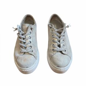 Paul Green Hadley Platform Sneaker LEATHER MINERAL METALLIC Size 8. UC